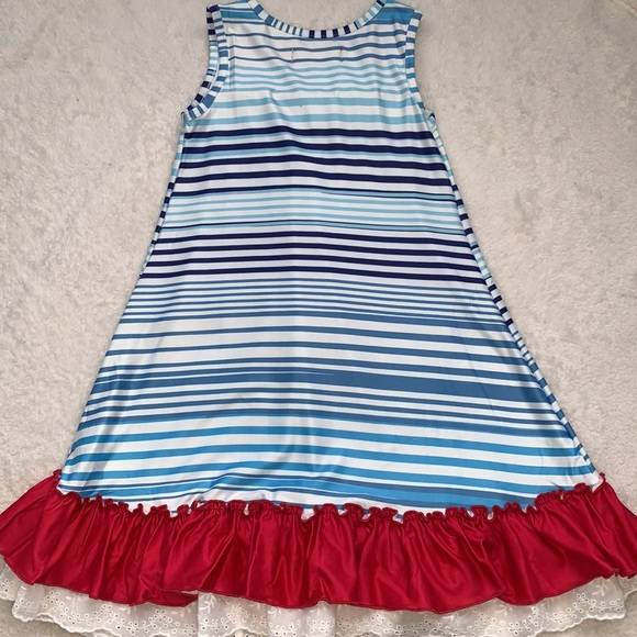 NWT Cheeky Plum Firecracker 3T Loungewear Gown Red White Blue - Picture 9 of 11